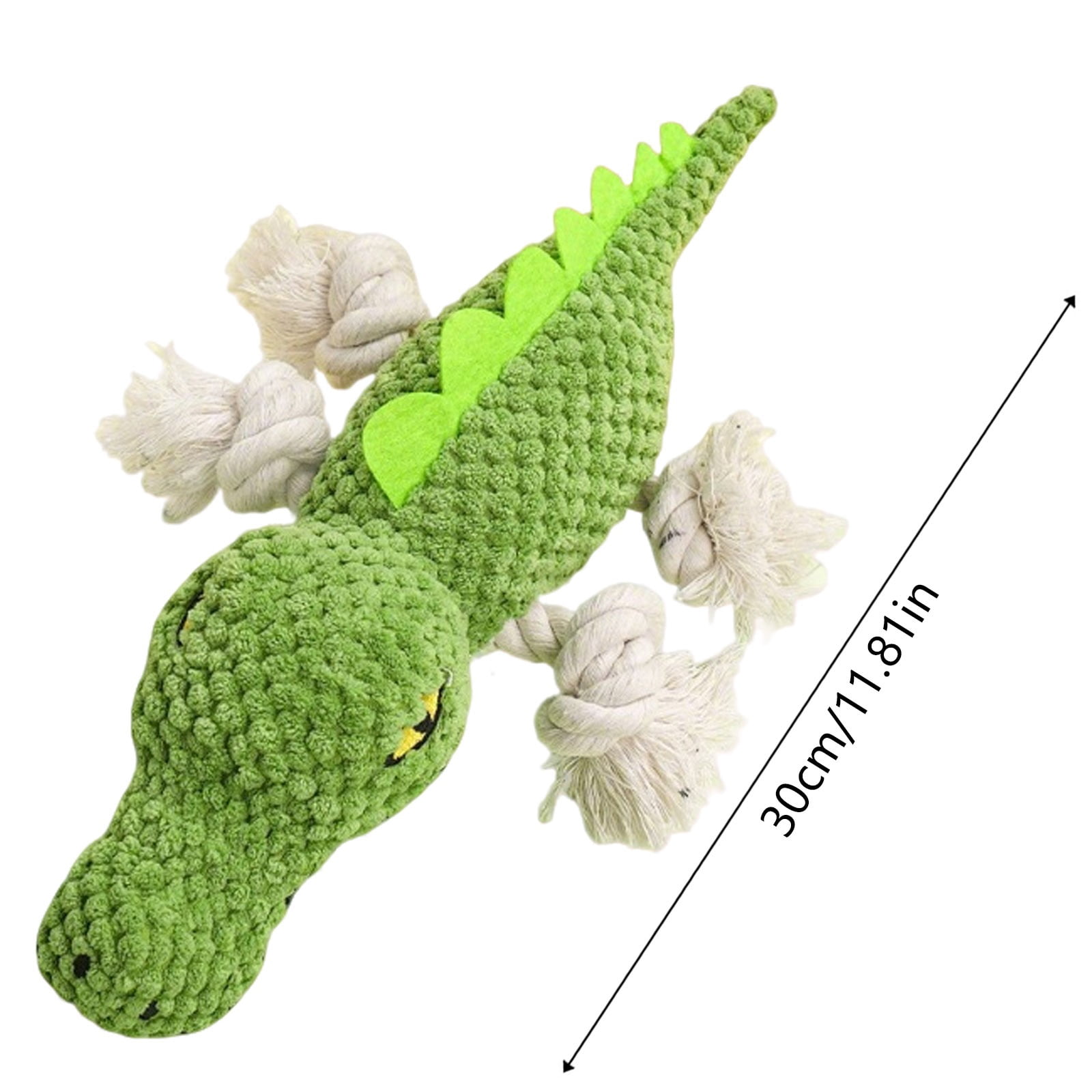 Squeaky Dog Toy Crocodile-Shaped Chew Toy with Rope Legs Plush Teething Toy Interactive Tug of War Toy for Small to Medium Dog Puppy