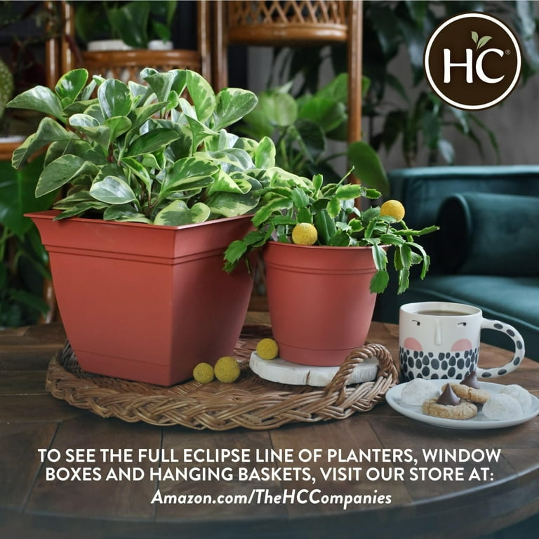 The HC Companies 20 Inch Eclipse Round Planter with Saucer