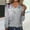 #017-Gray, variant on Women's Fashion Printed Fall Tunics Long Gifts Sleeve Tops Cross V Neck Shirts Loose Casual Blouses with Decor Button