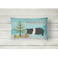 thumbnail image 2 of Carolines Treasures BB9306PW1216 Hampshire Pig Christmas Canvas Fabric Decorative Pillow, Teal, 12H x16W, multicolor, 2 of 3