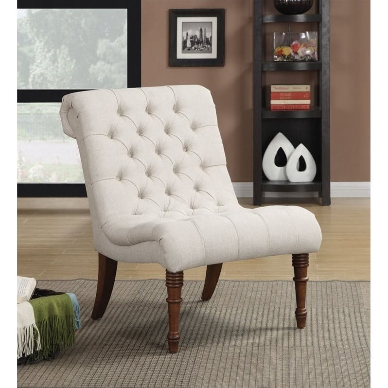 Coaster Curved Accent Chair In Light Brown