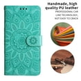 thumbnail image 3 of TECH CIRCLE Embossed Floral PU Leather Folio Flip Wristlet Shockproof Protective ID Credit Card Slots Holder Cover For iPhone 12 Pro Max,Green, 3 of 7