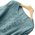 thumbnail image 5 of Endives Women's Embroidered Tops Solid Color Pleated Cotton Linen Shirts Blouse Spring Summer, 5 of 6