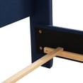 thumbnail image 5 of King Size Bed Frame with Wooden Slats, Bench-made Wooden Bed Frame, King Size Platform Bed Frame with Upholstered Shelter Headboard, Blue, 5 of 9