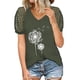 thumbnail image 1 of Blusa informal de manga corta con cuello en V y manga corta para mujer Pompotops hkajfhjk460055, 1 of 1