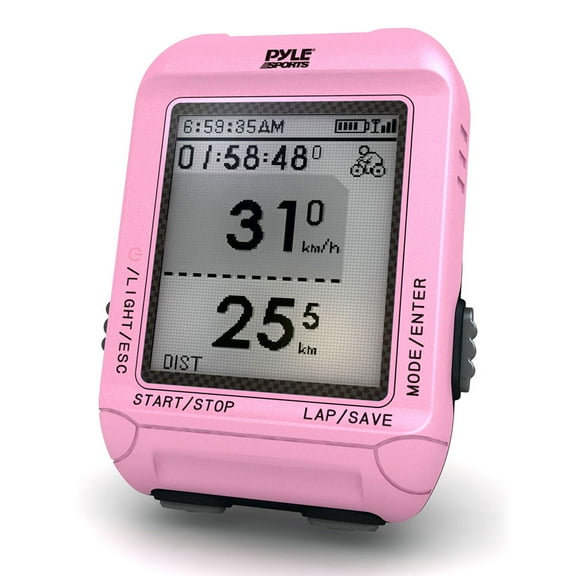 PYLE-SPORT PSBCG90PN - Smart Bicycling Computer with GPS Performance & Navigation Analysis Software and ANT  Technology for Biking, Training, Exercise, Fitness (Pink Color)