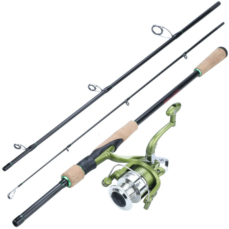 Sougayilang Rod Reel Combo 3 Sections Fishing Rod and Lightweight Spinning  Reel for Saltwater 