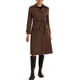 thumbnail image 2 of Abrigo de trench de ante sintético INSPIRE CHIC para mujer con solapa muesca, doble botonadura, cinturón y mangas largas S color café oscuro, 2 of 6
