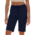 thumbnail image 3 of akafmk Women's 10" Cargo Bermuda Shorts Knee Length Multi Pockets Summer Shorts for Outdoor Work, 3 of 6