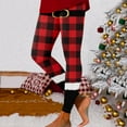 thumbnail image 2 of Fsqjgq Plus Size Christmas Leggings for Women Snowflake Printed High Waisted Holiday Black Leggings Casual Boot Pants Tights L Red, 2 of 5