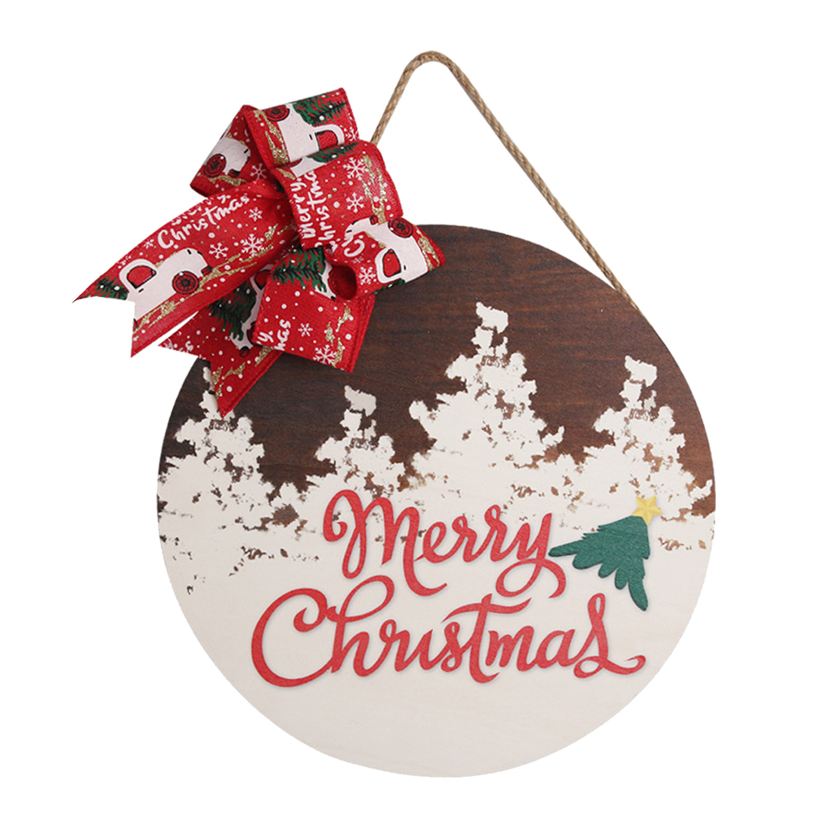 Youmylove 1Pc Wooden Christmas Plaque Front Door Wall Decoration