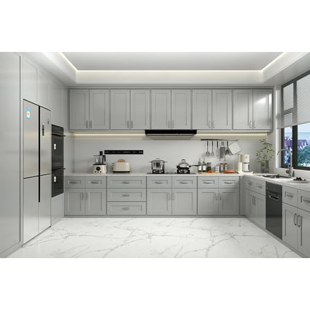 Solid Wood Kitchen Base Cabinets with Drawers, 9 Inch Wide 24" Deep RTA Storage Cabinet with Shaker Doors, Floor Cabinet Without Countertop, Easy Assembly for Laundry Room, Coffee Bar - Dark grey