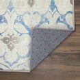 thumbnail image 4 of My Magic Carpet 3x5' Machine Washable Non-Slip Kitchen Entryway Area Rug, Leilani Damask Beige Blue, 4 of 6