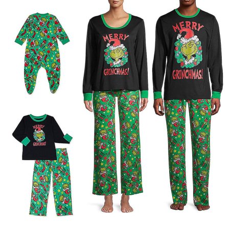 Hmwy-family Matching Pyjamas Grinch Christmas Festive Nightwear Pajamas ...