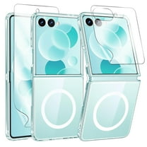 Allytechgroup Galaxy Z Flip 7 Case with 1 Set Screen Protector, Crystal Clear [Compatible with Magsafe] Full Body Protective Anti-Scratch Slim Fit Shell Phone Case Cover for Samsung Galaxy Z Flip 7