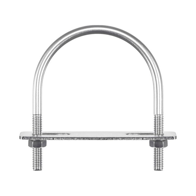 Unique Bargains Round U-Bolts 3 Sets 92mm Inner Width 116mm Length M8 with Nuts and Plates