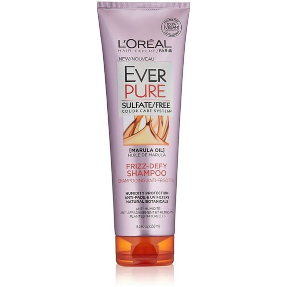 L'Oreal Paris Hair Expertise EverPure Frizz-Defy Shampoo, Marula Oil 8.5 oz (Pack of 6)