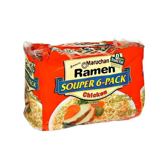 Maruchan Ramen Noodles Chicken Flavor, 3 Ounce, 6 Count (Pack of 1) ( Pack of 2 )