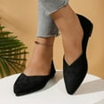 thumbnail image 2 of Women's Wide Width Pointed Toe Flats, Faux Suede Slip-On Soft Sole Casual Dress Work Shoes for All Seasons, Multi-Color, 2 of 8