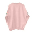 thumbnail image 7 of TTUHYWXI Retro Santa Sweatshirt for Women Vintage Christmas Fleece Linend Sweaters Crewneck Oversized Long Sleeve Tops (Pink, L), 7 of 7