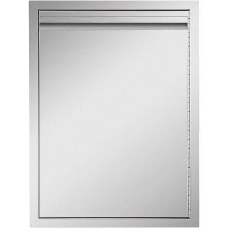 18"W x 21"H Right-Opening Stainless Steel BBQ Door - Heavy-Duty 304 Steel, Grease-Resistant & Heatproof for Outdoor Grills