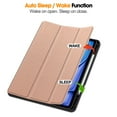 thumbnail image 4 of SaniMore for Apple iPad Air 13 (2024) Case, Auto Sleep/Wake, PU Leather Case with Tri-Fold Kickstand & Pencil Holder Shockproof Protective Cover for Women Men, Rosegold, 4 of 9