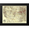 thumbnail image 2 of Cram 14x11 Black Modern Framed Museum Art Print Titled - Chicago, Burlington and Quincy Railroad 1881, 2 of 5