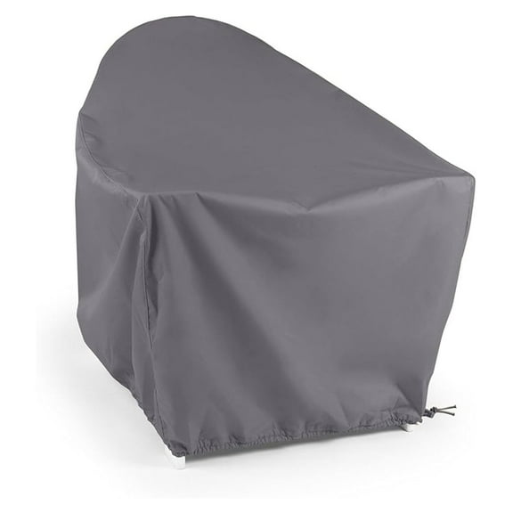 Outdoor Rounded Back Adirondack Chair Cover - Water Resistant Polyester, Drawcord , Mesh Vents, Seating and Chair Covers, 32W x 34D x 38H, Charcoal