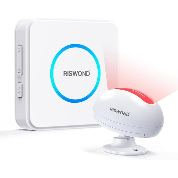 Motion Sensor Door Chime, Wireless Motion Detector Alarm Indoor, Business Entry Alert Bell with Buzzer, Doorbell for Home/Garage Door/Store, USB/Battery Powered