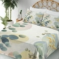 thumbnail image 3 of Ambesonne Eucalyptus Leaves Fitted & Top Sheet Set with Shams, Pastel Meadow, Laurel Green Blue Cream, 3 of 5