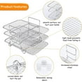 thumbnail image 2 of Triple Stackable Dehydrator Rack Set, Stainless Steel For Nutrient Preservation, Safe Handling, Air Circulation Enhancement, And Ample Baking Space, Ideal For Air Fryer Models, 2 of 5