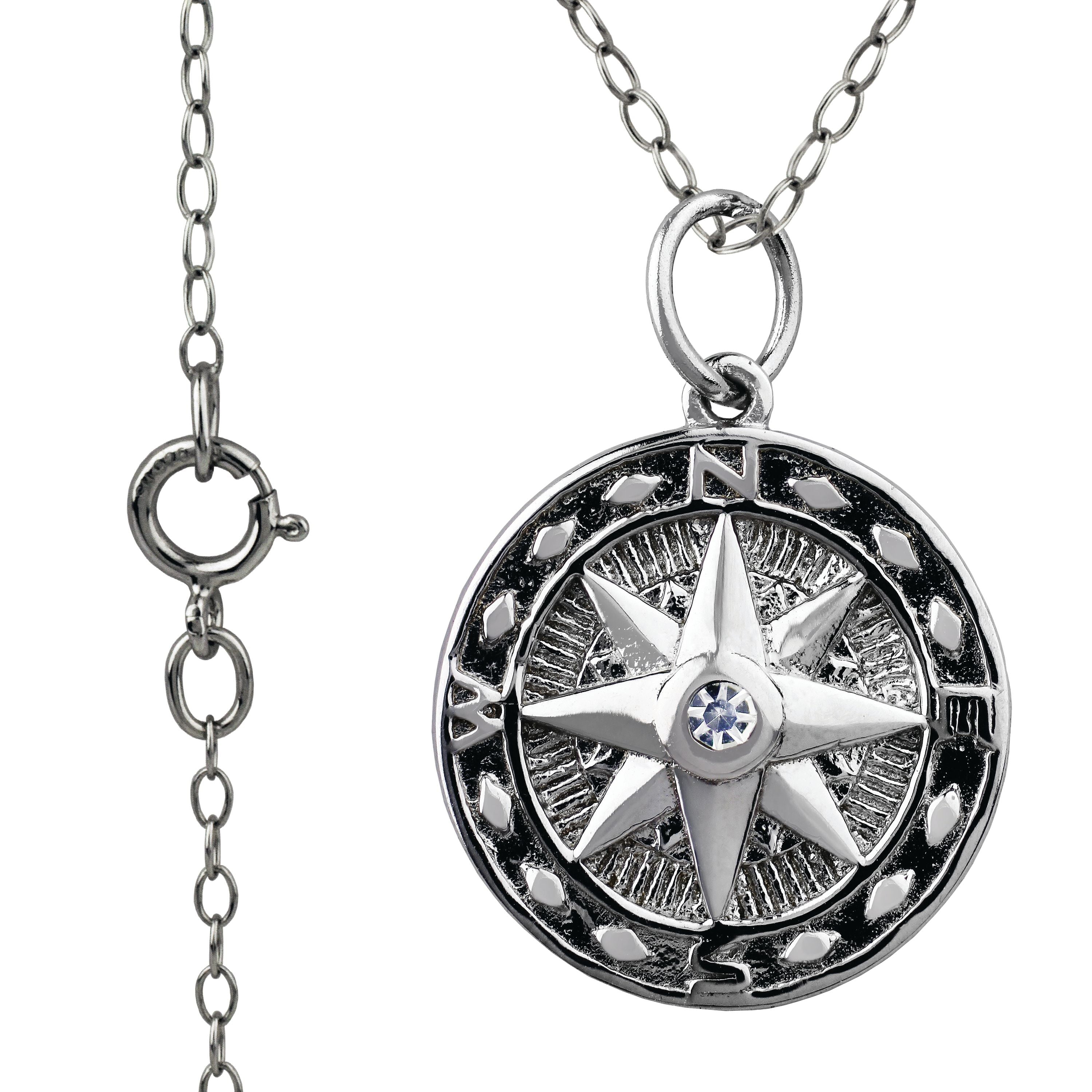 美品　vasco ANCHOR COMPASS NECKLACE SILVER Vasco Anchor Compass Necklace -silver – WANDERS*