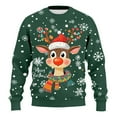 thumbnail image 4 of Unisex Ugly Christmas Sweater for Men Women Xmas Holiday Party Funny Print Knit Pullover,Dark Green,M, 4 of 5
