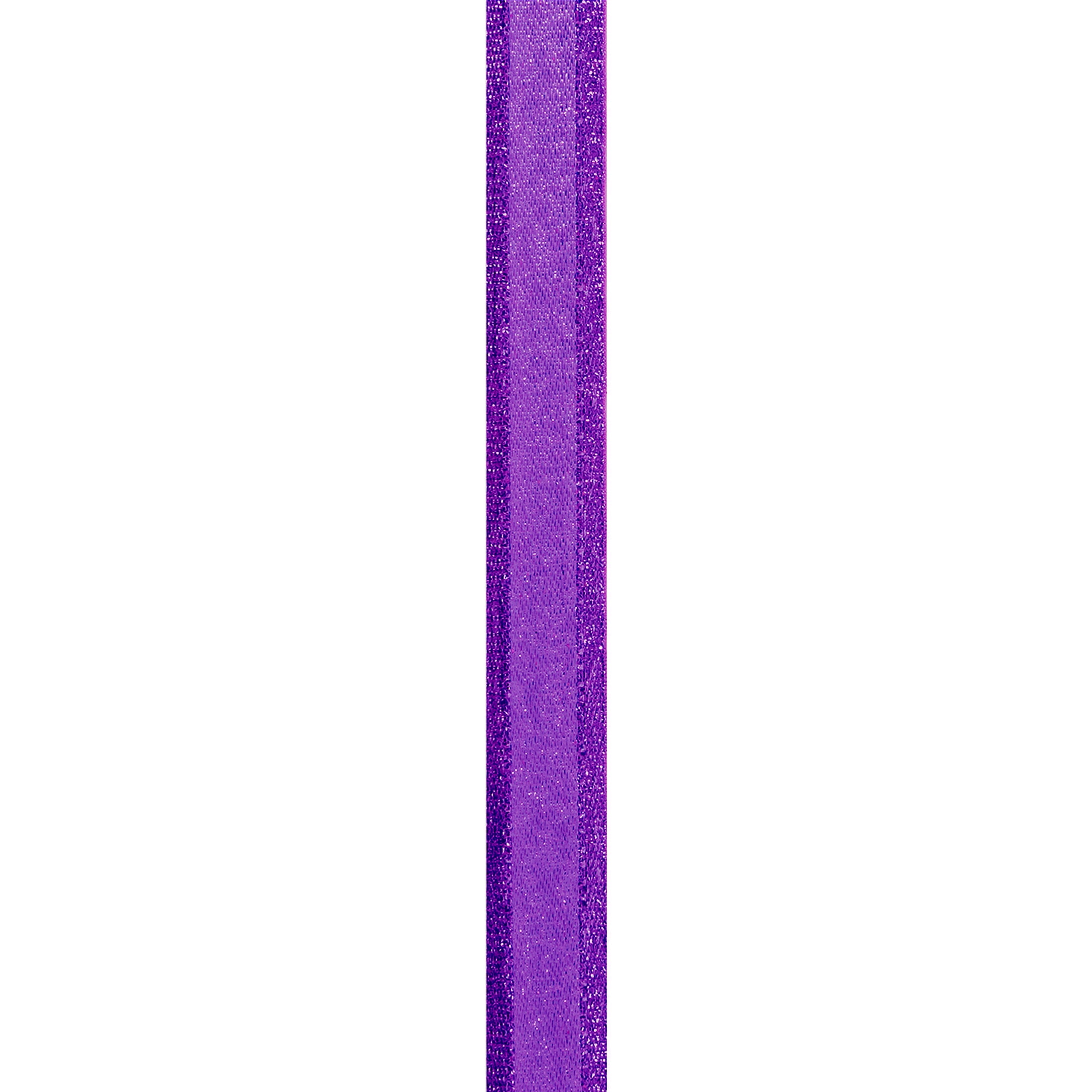 (7 pack) Offray Ribbon, Purple 3/8 inch Metallic Ribbon for Wedding, Crafts, and Gifting, 9 feet, 1 Each