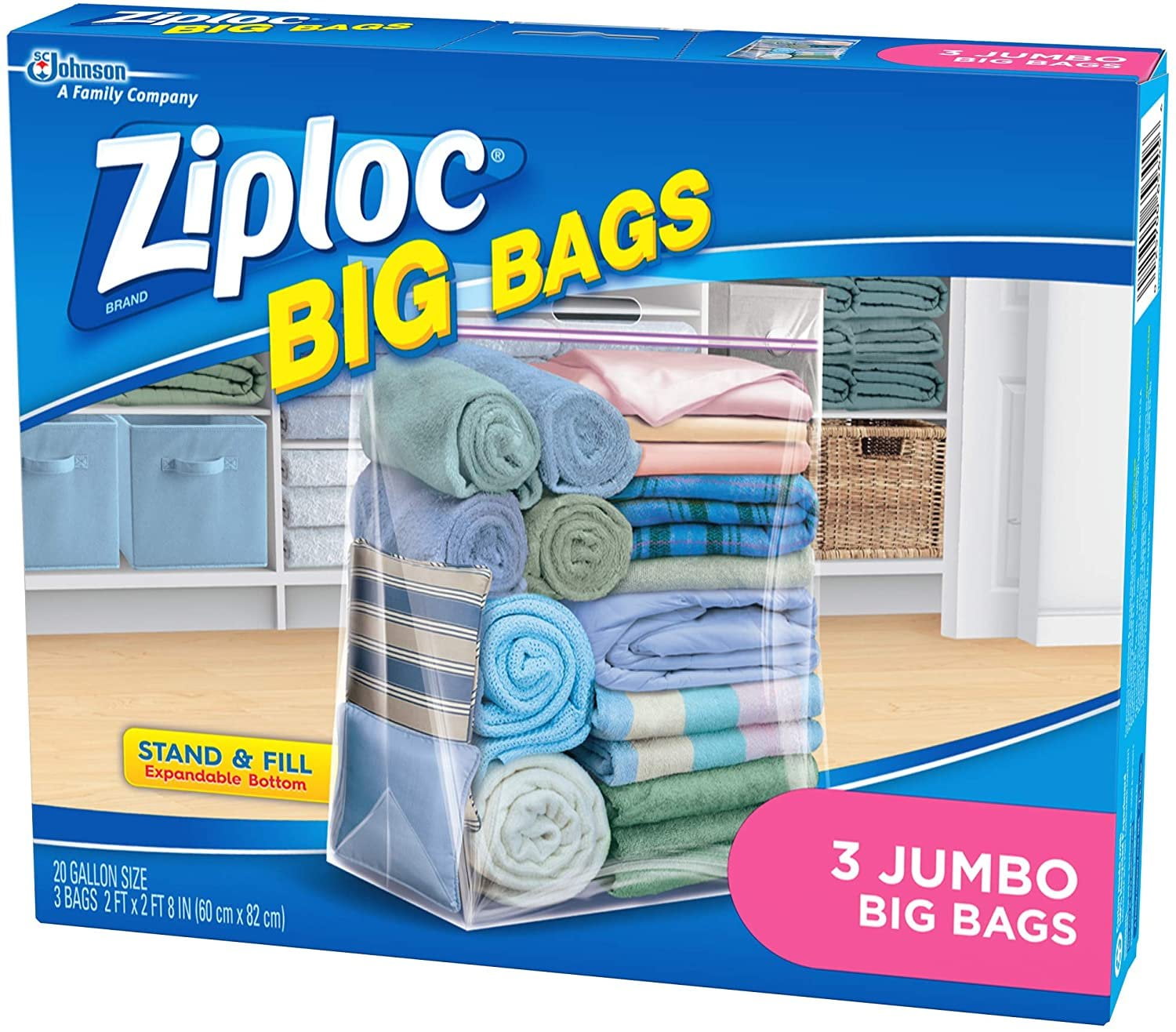 [ 200 Count ] Large Super Big Bags, 2 Mill Tick Zipper Top Jumbo Big Plastic Bags, 16''X18 [ in A Bag ] Clear 3.5 Gallon Bags, 200 Count (16''X18