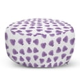 thumbnail image 1 of Nautical Pouf Cover with Zipper, Violet Toned Sea Shell Motifs on a Plain Background Oceanic Scene Items, Soft Decorative Fabric Unstuffed Case, 30" W X 17.3" L, Lavender and White, by Ambesonne, 1 of 5