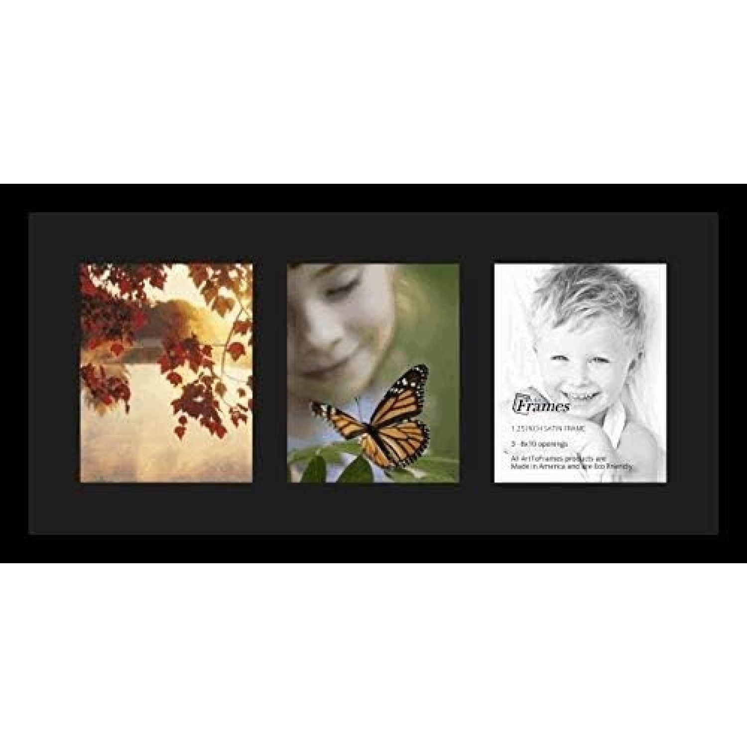 Bilot Collage Photo Frame Double Mat with 3 8x10 Openings and Black