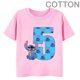 thumbnail image 3 of Camiseta de algodón para niños de Disney con combinación de nombre y dígitos 1, 2, 3 y 4 de PINK Stitch, dibujos animados Kawaii, informal, para niñas y niños, estilo Harajuku, 3 of 5