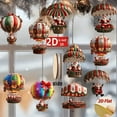 thumbnail image 4 of AUDeals Wooden Christmas Ornament Set Rotating Snowman, Santa & Hot Air Balloon Decor Christmas Tree Hangers (Festive Holiday Home Decor), 4 of 5