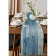 thumbnail image 4 of Blue Farmhouse Table Runner 36 Inches, Vintage Wooden Country Bed Runner Dresser Scarves Tabletop for Indoor Outdoor Parties/Ceremony/Banquet, 13"x 36", 4 of 8