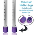 thumbnail image 2 of Top Glides Universal Walker Replacement Legs with Steel-Reinforced Rubber Tips,  Purple, 2 of 4