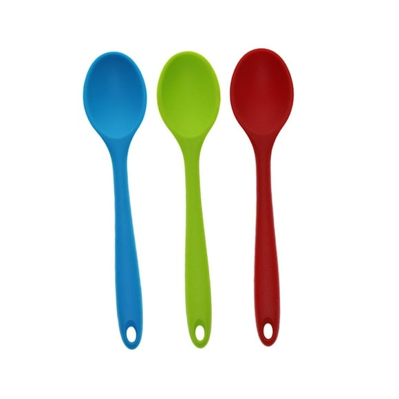 3pcs Dinner Table Soup Spoon Silic Tablespoon Teaspoon Long Handle 20.5x4.5cm
