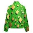 thumbnail image 6 of Jackets for Women Winter Coat Jackets Flannel Stand Collar Jacket(Green Gold Squares Modern Art,Size:S-4XL), 6 of 7