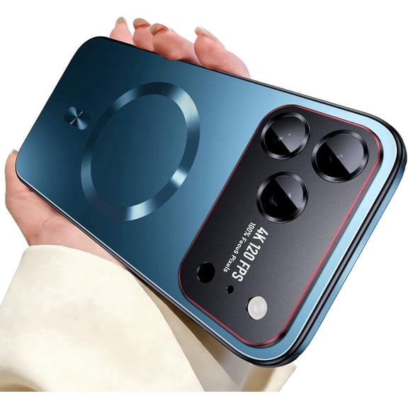 YOOVEI for iPhone 17 Pro Max Case Slim Magnetic Shockproof for Screen & Camera Cover Case Blue