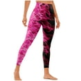 thumbnail image 5 of DeHolifer Women's Leggings High Waist Flame Printed Fitness Running Leggings Casual Fashion Tights Pink L, 5 of 6