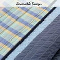 thumbnail image 6 of Cozy Line Navy Blue Striped Boy 100% Cotton 2 Piece Reversible Quilt Set, Twin, 6 of 6