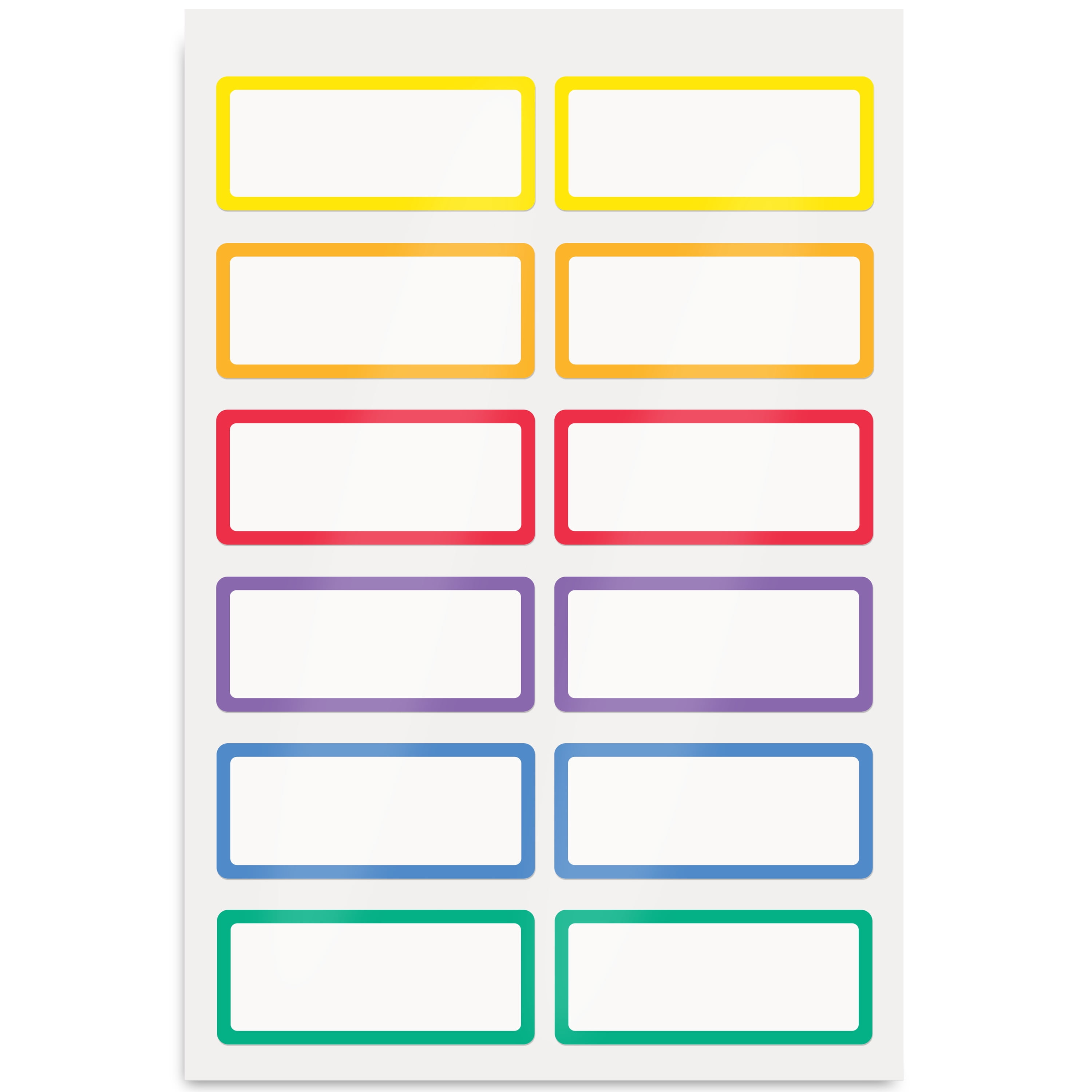 Avery No-Iron Fabric Labels, Rainbow Borders, 48ct (22281)