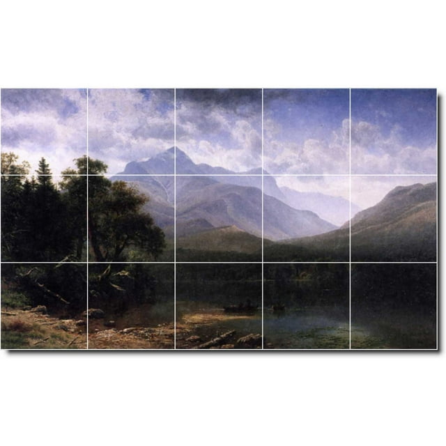 Ceramic Tile Mural-Albert Bierstadt Landscapes Painting 55. 30" w x 18" h using (15) 6 x 6 ceramic tiles