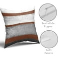 thumbnail image 4 of Burnt Orange Pillow Covers 16x16 Set of 2 Light Grey Gray White Modern Abstract Art Striped Throw Pillows Farmhouse Outdoor Decorative Pillowcase Cotton Square CushionCover for HomeCouchBed, 4 of 6