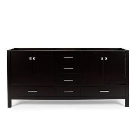 Ariel A073d-Bc Cambridge 72" Double Free Standing Vanity Cabinet Only - Brown